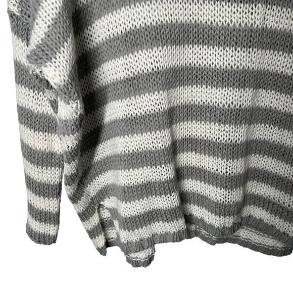 Wooden Ships Women's Gray White Striped Sweater Size Small Medium - Picture 3 of 8